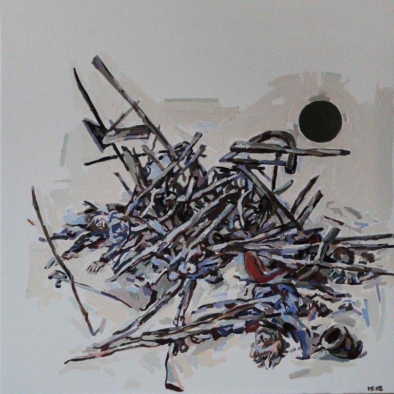 La Grande Armée (III), 2012, Öl auf Leinwand, 100 x 100 cm