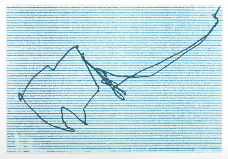 Nr 5 – Pleuneuf Val Andre, Maße: 70 × 50 cm. Auflage: 10, Materialdruck, Holzschnitt, 3-farbig auf Alt Meissen 250g. eur 250.-