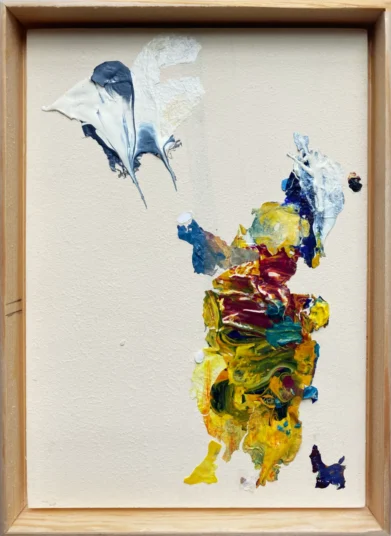 »Dame mit Drachen«, Monika-Maria Dotzer, Farbhaut auf Holz, 16 × 22 cm, 150,– €