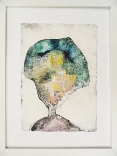 »Wesensportrait«, Christof Klemmt, 2013, 30 × 20 cm (Rahmen 43 × 33 cm), Lack + Aquarell  auf Bütten Papier (Laquarell), Preis 150,– €